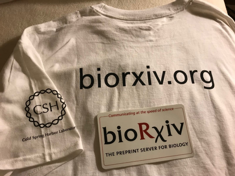 BioRxiv T-shirts and sticker